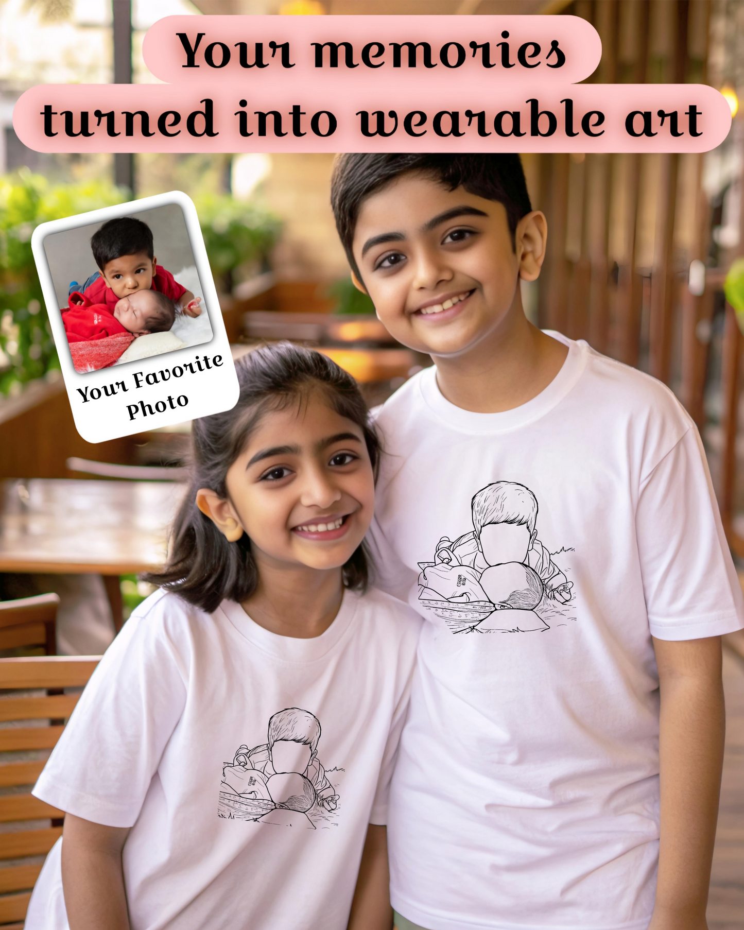 Sibling T-Shirt Bundle - SomethingYours⢠Personalized Line Art