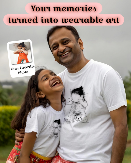 Father Daughter T-Shirt Bundle - SomethingYours™ Personalized Line Art