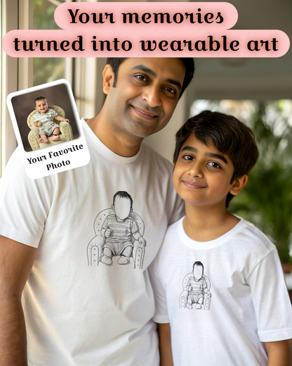 Father Son T-Shirt Bundle - SomethingYours™ Personalized Line Art