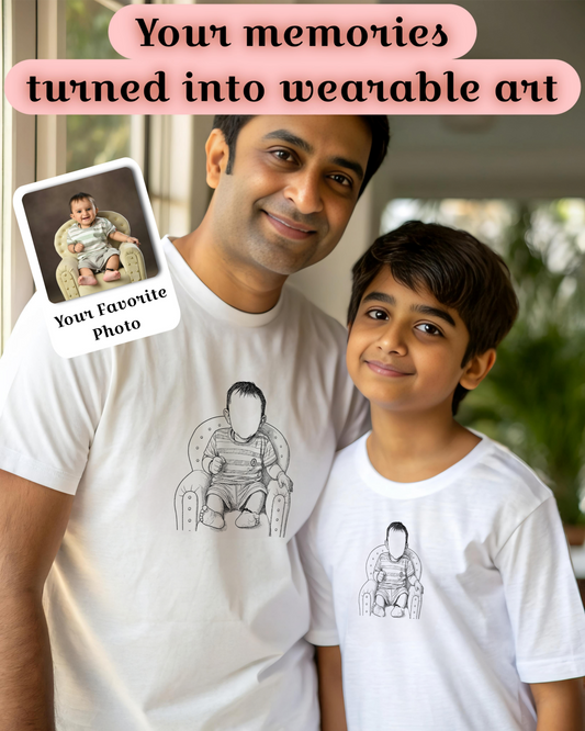 Father Son T-Shirt Bundle - SomethingYours™ Personalized Line Art