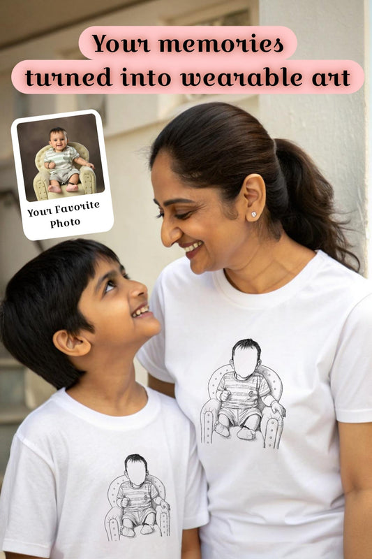 Mother Son T-Shirt Bundle - SomethingYours™ Personalized Line Art