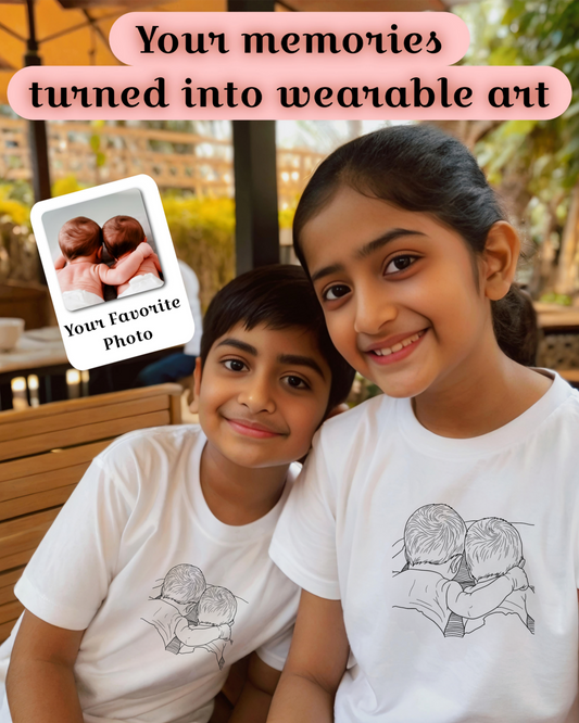 Sibling T-Shirt Bundle - SomethingYours™ Personalized Line Art