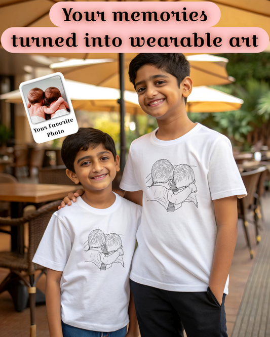 SomethingYours™ Personalized Line Art Kids Tshirt